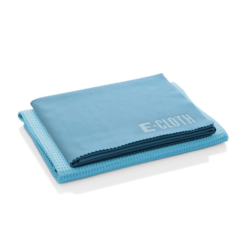 E-Cloth Microfiber Window Cleaning Cloth Kit - Glass Cleaning Cloth for Windows, Mirrors, Cars, Lenses, Eyeglasses, & More, Streak Free Clean, Machine Washable Reusable Towel - Alaskan Blue - Image 1